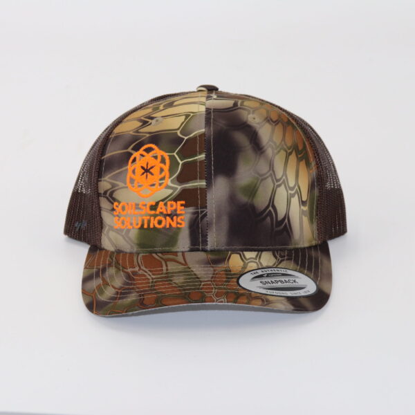 Soilscape Snap Back Hat - Camo_Hunter Orange